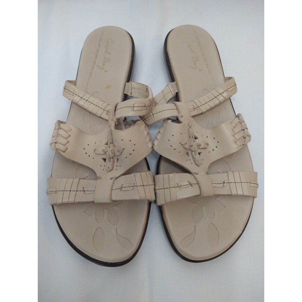 Coral Bay Leather Sandals Beige Tan size 8.5
